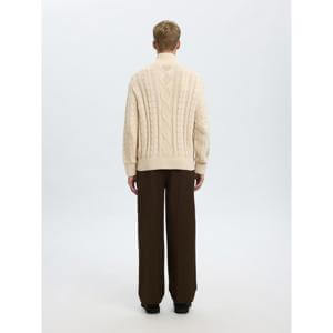 Selected Homme Relaxed Cable High Neck Jumper